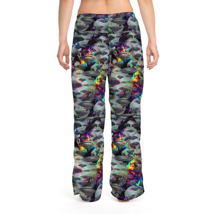 Trippy space Women's Pajama Pants (AOP)